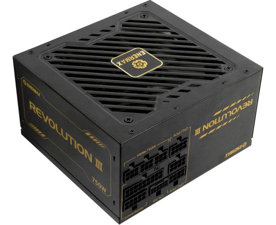 PSU ENERMAX REVOLUTION III ATX3.1 PCI-e 5.1 750W Netzteil 80Plus Gold Vollmodular 120mm FDB-L�fter 105C jap. Caps 7J. Herstellergarantie