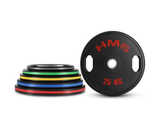 Svaru diski TOG SET RUBBERIZING OLYMPIC PLATES 2 x 5 - 25 KG (150 KG) HMS