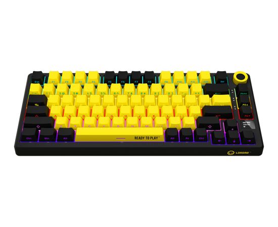 LORGAR KBP7075W, Wireless 75% Mechanical Gaming Keyboard Pro, Black/yellow, EN layout