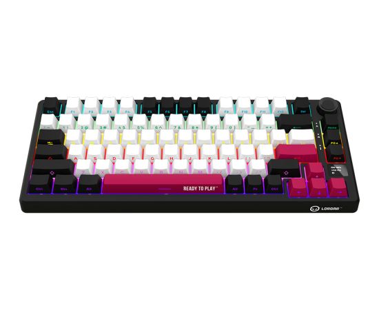 LORGAR KBP7075W, Wireless 75% Mechanical Gaming Keyboard Pro, Black/red, EN layout