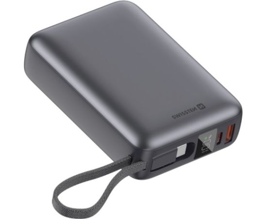 Swissten Power Bank 20000 mAh 45W со встроенным кабелем USB-C