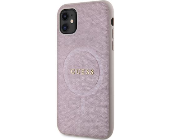 Guess GUHMN61PSAHMCP iPhone 11 | Xr 6.1" розовый жесткий чехол Saffiano MagSafe