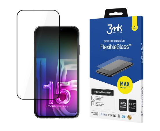 Apple iPhone 15 Pro Max - 3mk FlexibleGlass Max™ ekrāna aizsargs