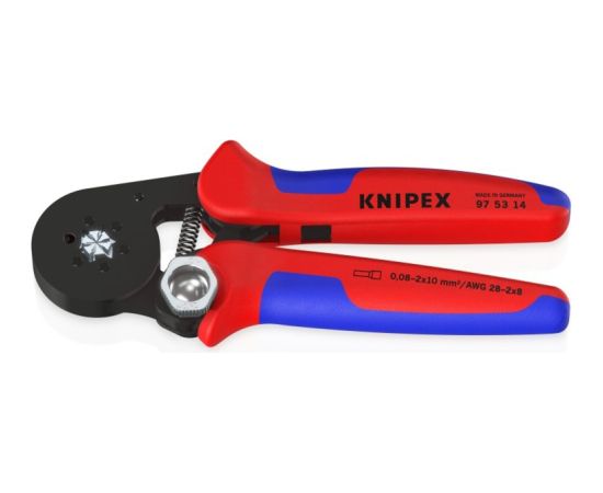 KNIPEX crimping pliers 97 53 14 SB (red/blue, with side entry)