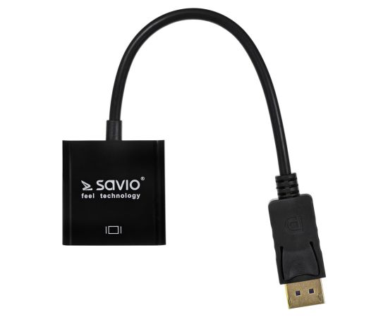 Savio CL-91 video cable adapter 0.2 m DisplayPort DVI Black