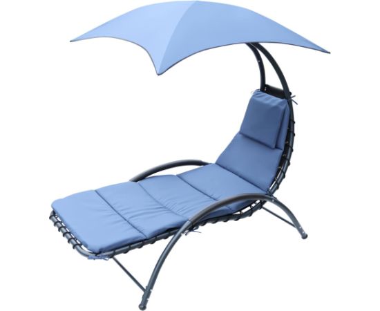 Saska Garden LEŻAK FOTEL Z PARASOLEM BERGAMO 200x125x180CM GRANAT