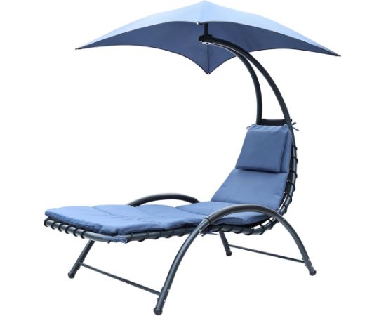 Saska Garden LEŻAK FOTEL Z PARASOLEM BERGAMO 200x125x180CM GRANAT