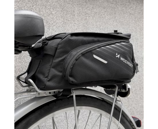 Wozinsky velosipēda bagāžnieka soma ar pleca siksnu, 9L, melna (WBB22BK)