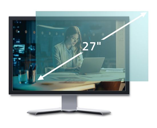 Qoltec 51049 Anti Blue Light Filter 27" | 16:9 | Eye protection | Anti Glare