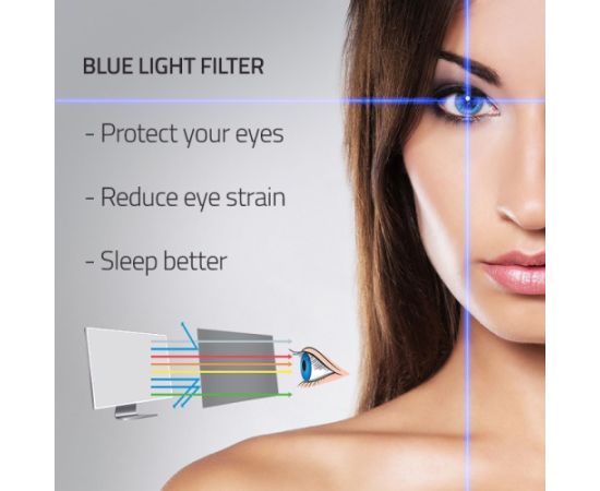 Qoltec 51049 Anti Blue Light Filter 27" | 16:9 | Eye protection | Anti Glare