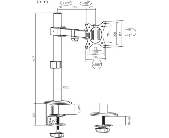 MACLEAN LCD MONITOR DESK MOUNT MC-572N