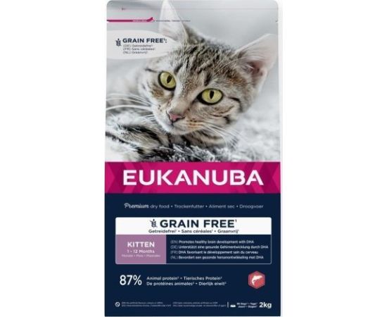 Eukanuba EUKANUBA Grain Free kitten salmon - sucha karma dla kota - 2 kg