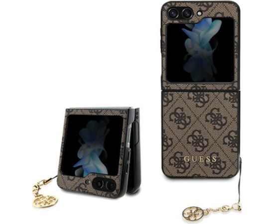 Guess GUHCZF5GF4GBR F731 Z Flip5 brązowy|brown hardcase 4G Charms Collection