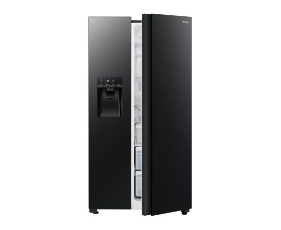 Hisense RS694N4GBE side-by-side Ledusskapis Black