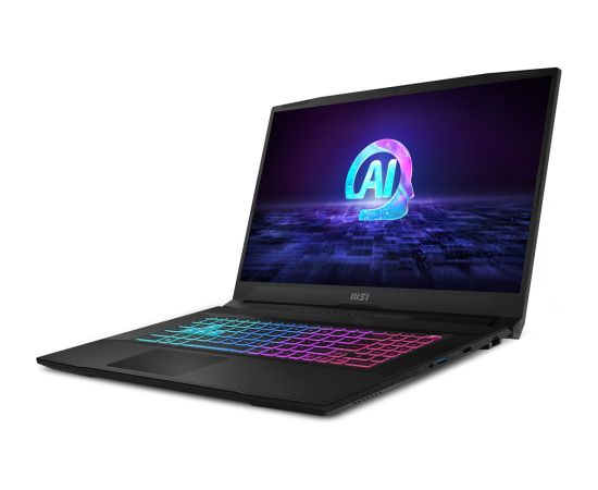 MSI Katana A17 AI B8VF-1004XPL AMD Ryzen™ 7 8845HS Laptop 43.9 cm (17.3") Full HD 16 GB DDR5-SDRAM 1 TB SSD NVIDIA GeForce RTX 4060 Wi-Fi 6E (802.11ax) NoOS Black