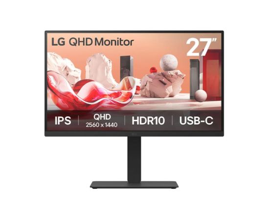 LCD Monitor LG 27BA75QB-B 27" Panel IPS 2560x1440 16:9 100Hz Matte Speakers Swivel Pivot Height adjustable Tilt Colour Black 27BA75QB-B