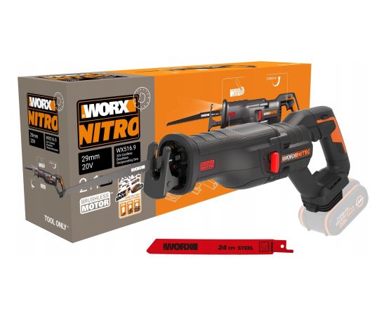 Piła szablasta Worx Bezszczotkowa Piła Szablasta WORX WX516.9 30mm 20V