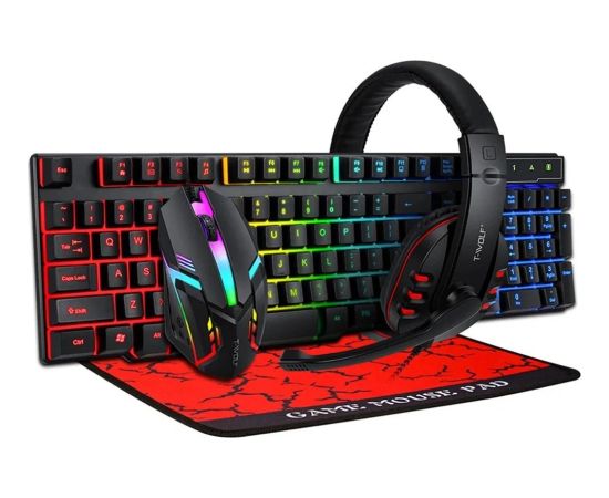EXTRALINK GAMING SET TF800 4IN1 LED KEYBOARD+MOUSE+PAD+HEADSET