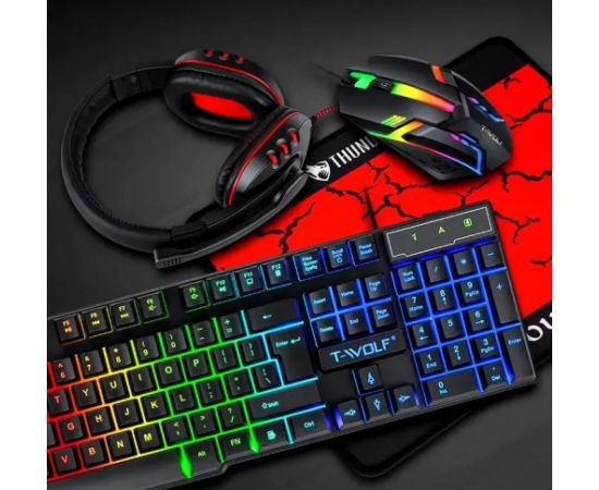 EXTRALINK GAMING SET TF800 4IN1 LED KEYBOARD+MOUSE+PAD+HEADSET