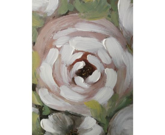 Wall art WALLY 60x60cm, white flowers