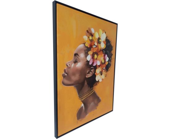 Kanva ar rāmi WALLY 60x80cm, sieviete un ziedi 1