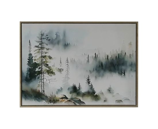 Kanva ar rāmi WALLY 45x60cm, miglains mežs
