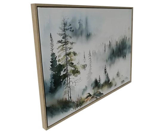 Kanva ar rāmi WALLY 45x60cm, miglains mežs