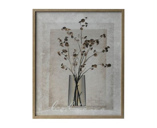 Wall art WALLY 40x50cm, plants in a vase
