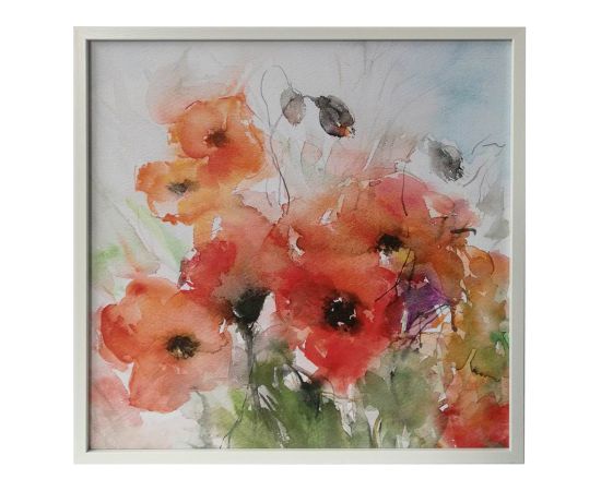 Wall art WALLY 40x40cm, poppies