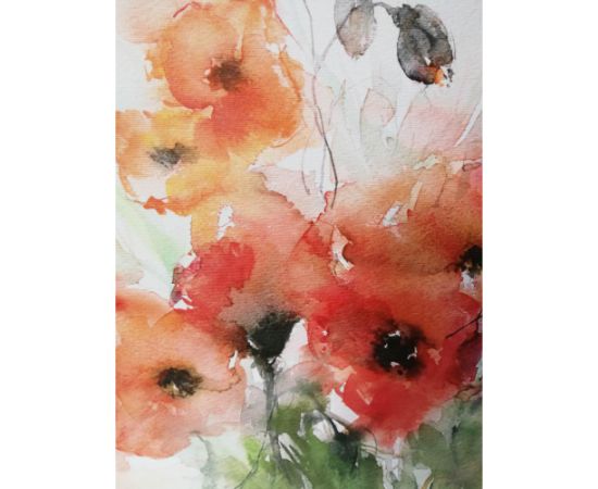 Wall art WALLY 40x40cm, poppies