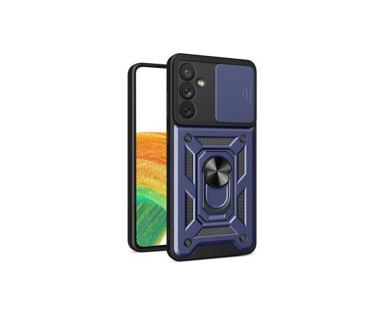 Hurtel -  Hybrid Armor Camshield case for Samsung Galaxy A14 armored case with camera cover blue