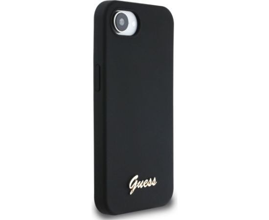 Guess Silicone Script Metal Logo MagSafe Чехол для Apple iPhone 16e