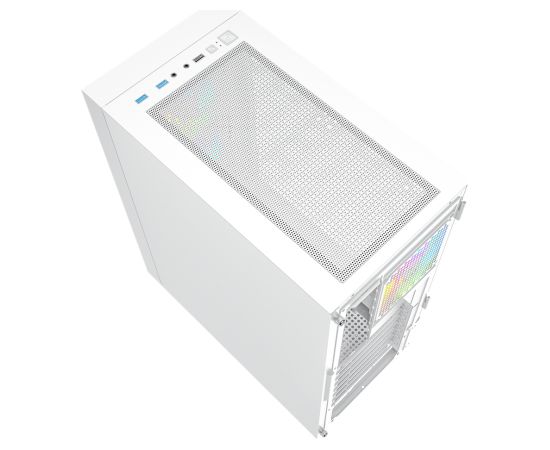 Gembird Fornax 4000W ARGB gaming ATX computer case, Midi Tower, backlight, White