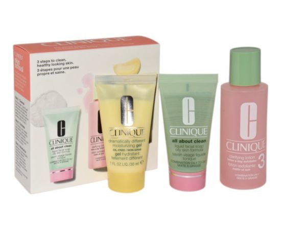 Clinique CLINIQUE SET (ALL ABOUT CLEAN 30ML+CLARIFYING LOTION EXFOLIATOR 60ML+MOISTURIZING GEL 30ML)
