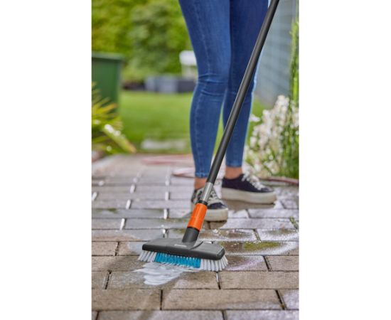 GARDENA Cleansystem washing set hard with handle M, washing brush (grey/turquoise, working width 27cm)