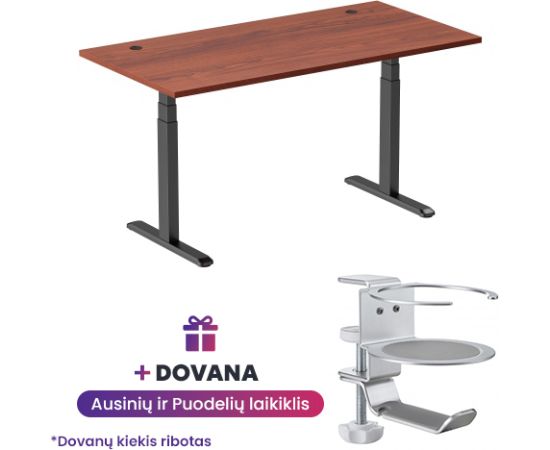 Регулируемый по высоте стол Up Up Thor Black, Table top L Dark Walnut
