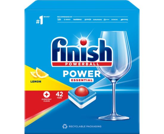 Tabletes trauku mazg.mašīnai  Finish Power Essential Lemon 42 gb.
