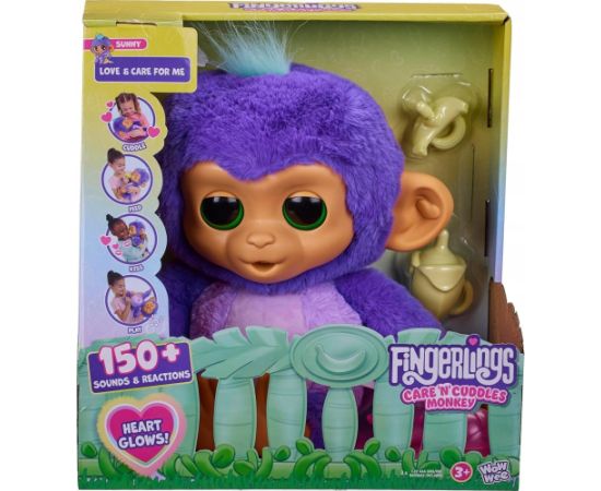 Fingerlings Care n Cuddles Monkey Purple interaktīvā rotaļlieta