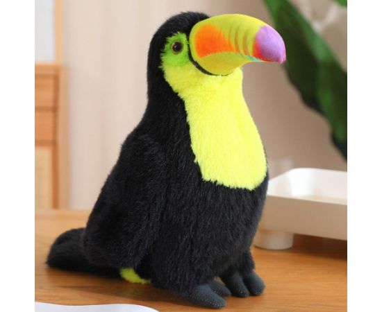 Leantoys Pluszowy Ptak Tukan Pluszak Maskotka Przytulanka Żółty 20cm EDUKAMP