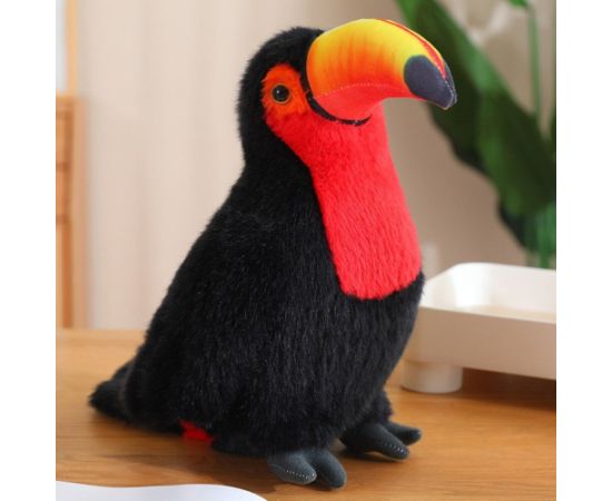 Leantoys Pluszowy Ptak Tukan Pluszak Maskotka Przytulanka Czerwony 20cm EDUKAMP