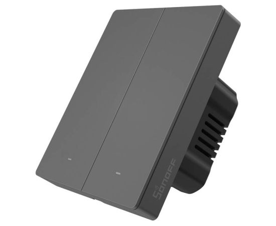 Smart WiFi wall switch SONOFF M5-2C-80 (2-channel, for frame, graphite)