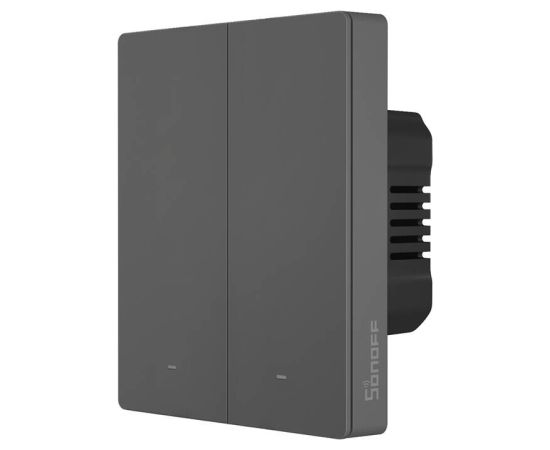 Smart WiFi wall switch SONOFF M5-2C-80 (2-channel, for frame, graphite)