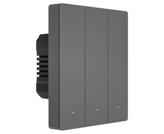 Smart WiFi wall switch SONOFF M5-3C-80 (3-channel, for frame, graphite)