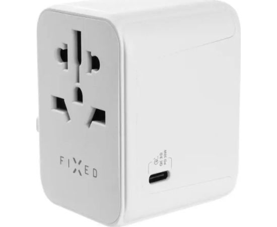 Fixed | Voyager World Adapter | FIXCT30-1C2A-WH | USB-A/USB-C | Travel Adapter