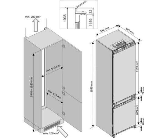 Built-in fridge Beko