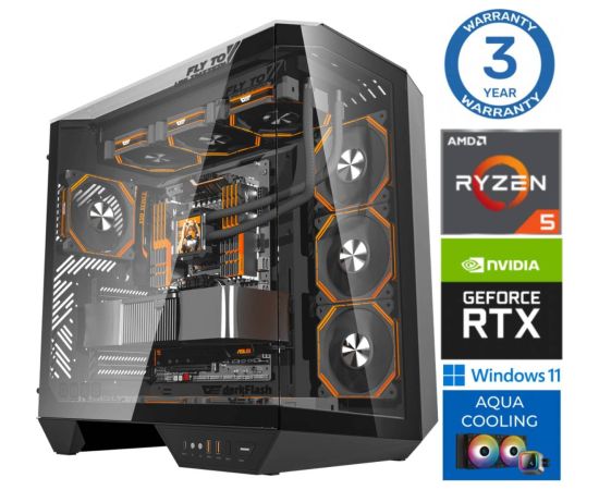 INTOP AQUA Ryzen 5 7600X 32GB DDR5 1TB SSD M.2 NVME+2TB RTX5070 12GB WIN11Pro
