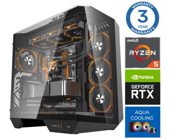 INTOP AQUA Ryzen 5 9600X 32GB DDR5 1TB SSD M.2 NVME+2TB RTX5070 12GB no-OS