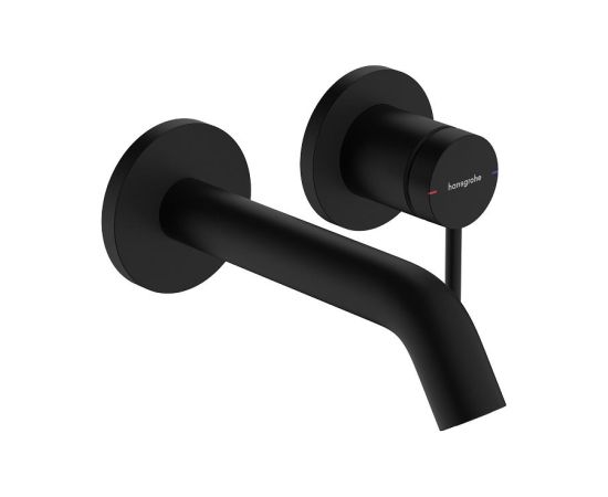 Hansgrohe izlietnes maisītāja Tecturis S virsapmetuma daļa, 2MC, no sienas, iztece 165 mm, matēta melna