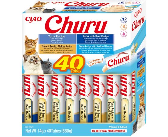INABA Churu Variety box Tuna with seafood - cat treats - 40 x 14g