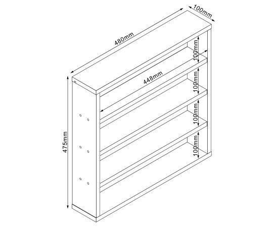 Shelf LESTER 48x10xH47,5cm, white